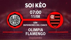 Soi kèo hot hôm nay 10/8: Tài trận Olimpia Asuncion vs Flamengo; Chủ nhà đè góc trận Qarabag vs HJK Helsinki